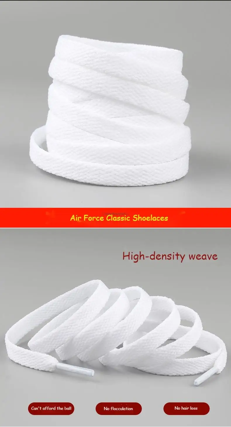 AF1 Shoelaces White Flat Laces Air Force One Shoe Decoration 9