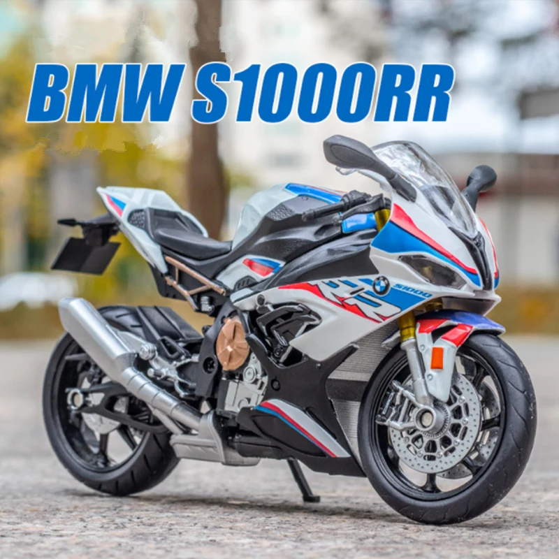 preto)1:12 BMW S1000rr Racing Motos Simulação Modelo de