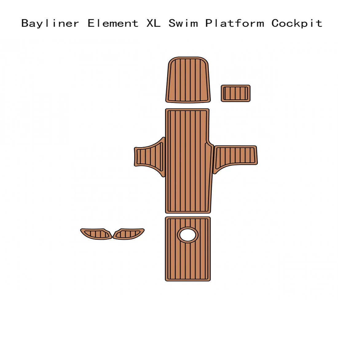 Bayliner Element Xl Cockpit Boat Eva Foam Faux Teak Deck Floor Pad Mat Flooring