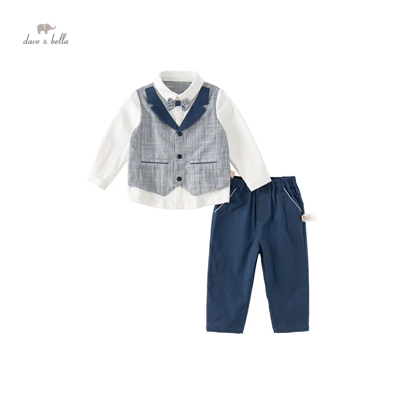 

Dave Bella Children's Suit 2023 New Autumn Boy’s Two-Piece Woven Casual Fashion Gentleman-Style Formal Party DB3237289