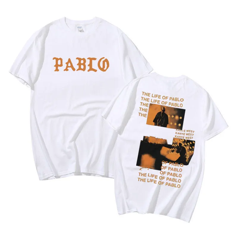

Kanye West Pablo Graphics Print 100% Cotton T-shirt THE LIFE OF PABLO T Shirt Summer Men Women Hip Hop Fashion Oversized T-Short