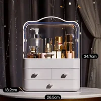 2024 Makeup Organizer with Drawer for Skin Care Products Household Storage Box Shelf Cosmetics Receiving Box Dust-Proof Desktop 1