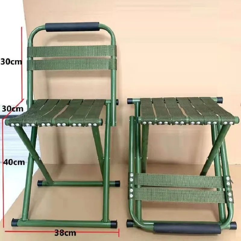 Camping Chair Outdoor Folding Portable Stooll Metal Adult Backrest