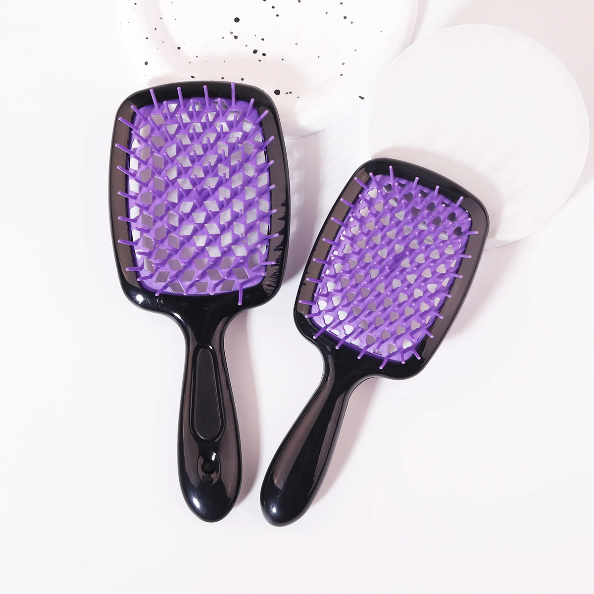 Curly Hair Brush 2pcs anti-static hollow massage wet dry for real hair wigs