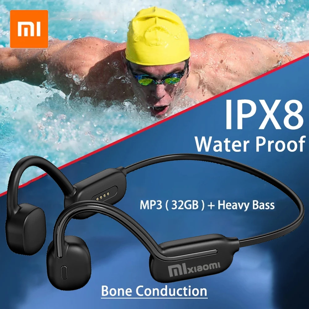 Xiaomi-auriculares de conducción ósea para natación, cascos inalámbricos  IPX8 impermeables con Bluetooth, reproductor MP3 de 32GB, Hifi con  micrófono, 2023 - AliExpress