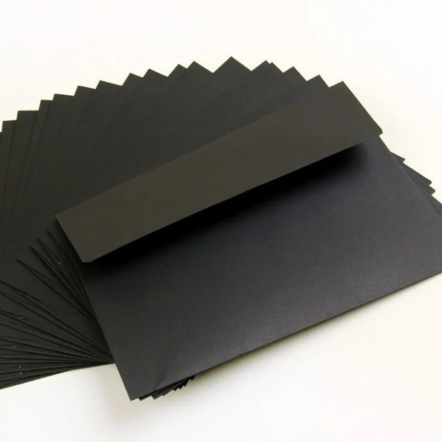 10pcs/pack 17.5x12.5cm kraft white (ivory white) black paper Envelope Message Card Letter Stationary Storage Paper Gift