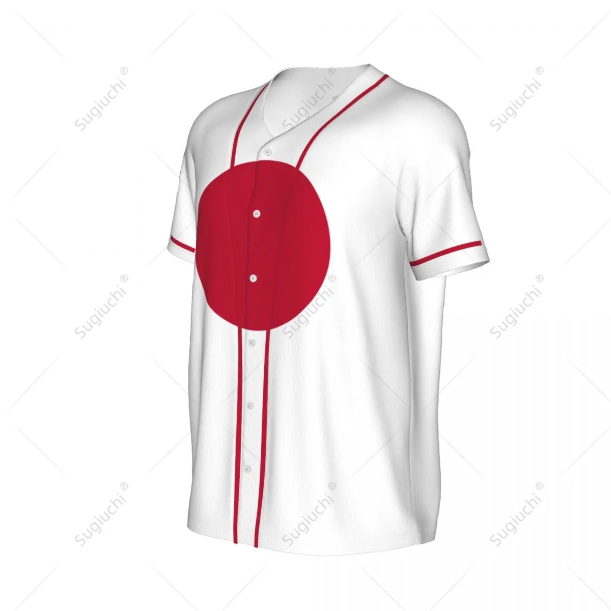 3D Printed Japan Flag Men Baseball Mesh Sports T-shirt Tees Name Nunber