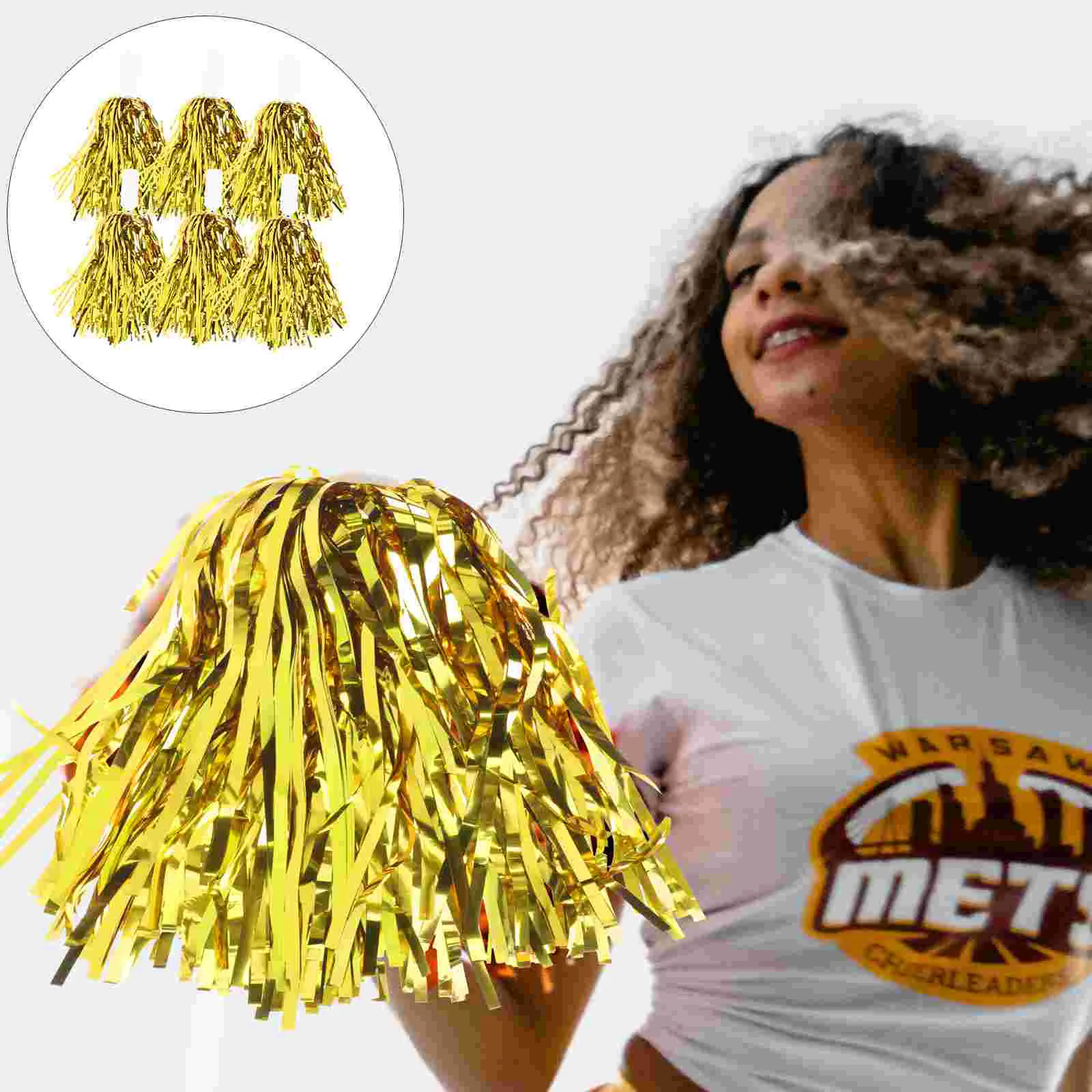 6Pcs Handheld Cheering Props Gymnastics Cheer Pompom Props Sports Meeting Supply 3pcs handheld pompoms cheering props gymnastics cheer pompom props for sports events