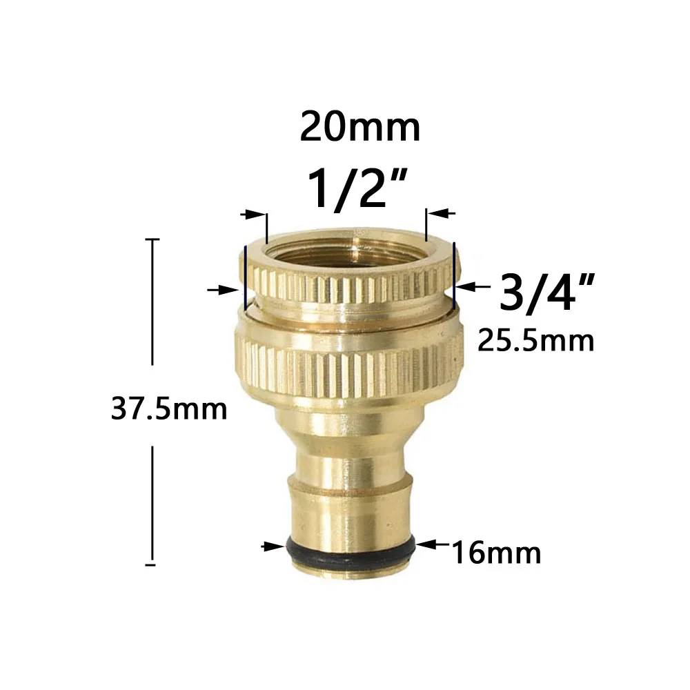 Irrigation Garden Hose Connector Brass 1/2" 3/4" 5/8" 1" Water Tube Stop Fitting Water Gun Nipple Watering Tap Pipe Coupler 4