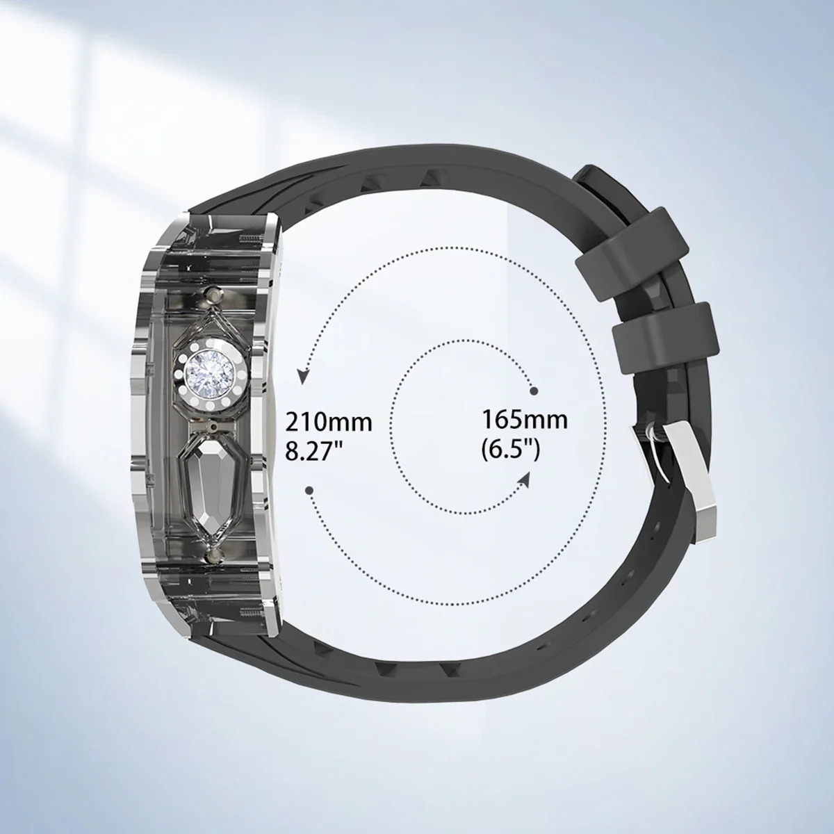 애플 워치용 럭셔리 수정 키트, 울트라 2, 49mm 스테인레스 스틸 케이스, 아이워치 9, 8, 7, 6, 45mm, 44mm, 크리스탈 단추 스포츠 밴드
