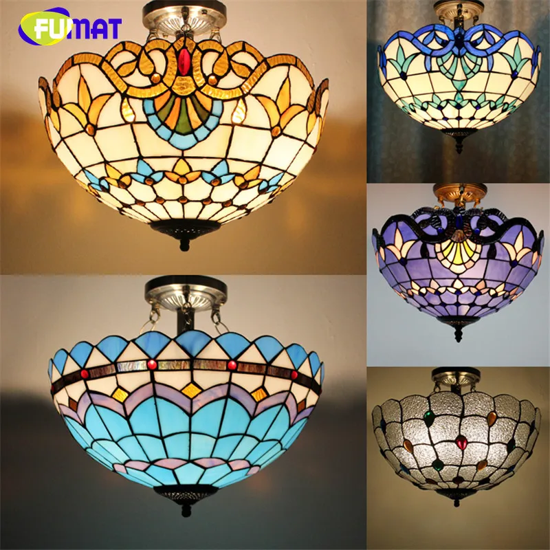 

FUMATGlass Art Ceiling Lamp Traditional Suspension Lights Flower Baroque Restaurant Kitchen Hotel Project Light Fixtures