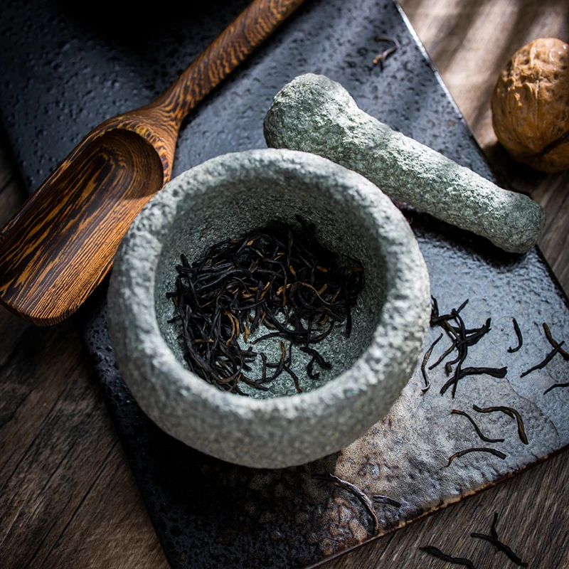 60mm Chinese Style Spice Mill Grinder Set Bowls Handheld Seasoning Mills Grinder Stone Mortar and Pestle Tools Set Miniatures 3