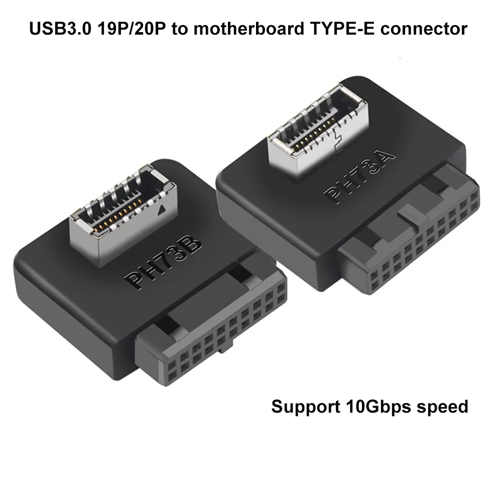Motherboard Usb Header Adapter Usb3.0 19pin 20pin To Typee 90 Degrees Converter Front Chassis