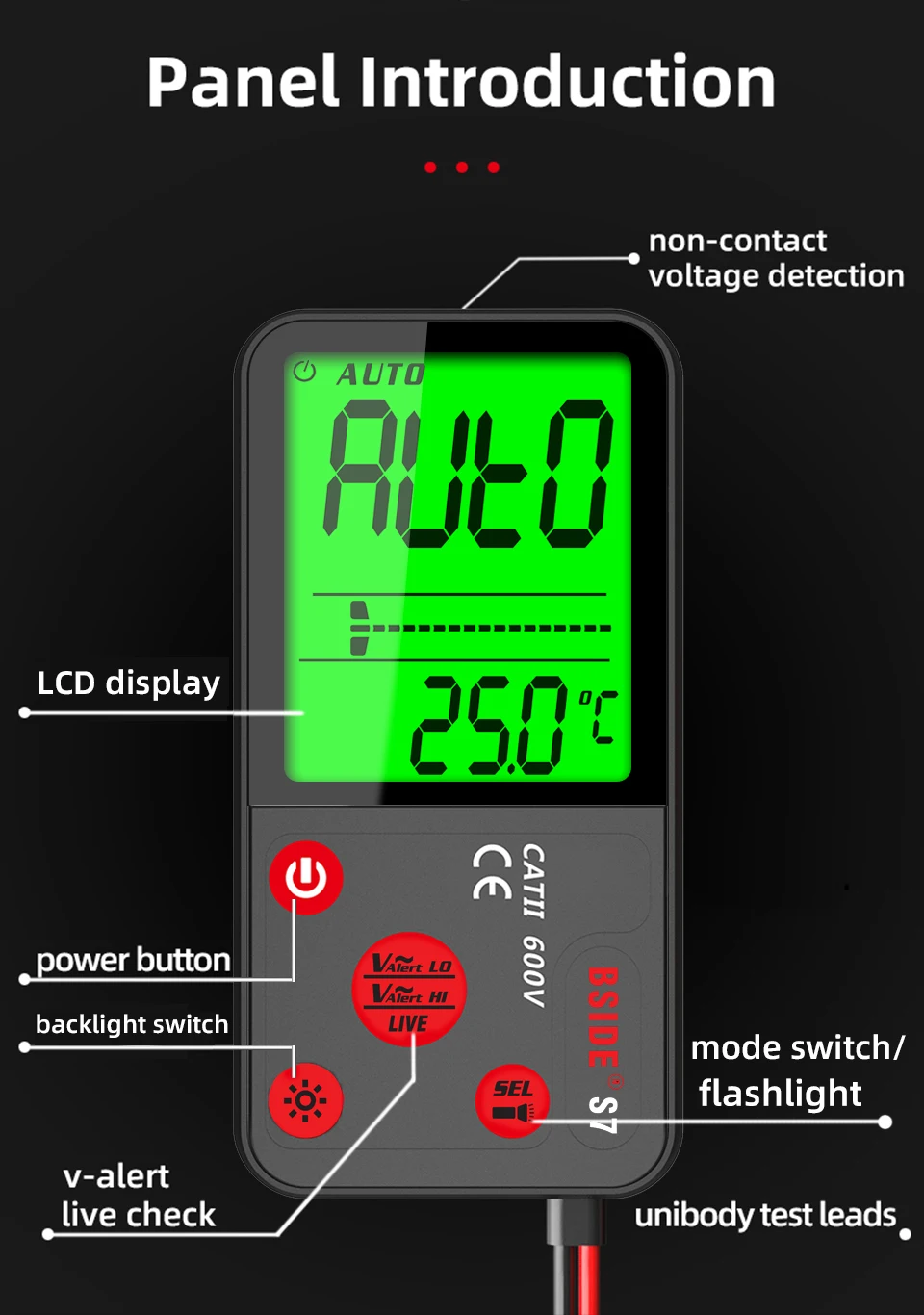 Voltímetro Universal, Medidor Detector De Tensão, Medidor Eletricista