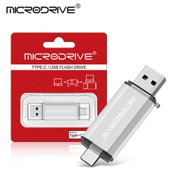 High - Speed Dual - Use Type - C USB Flash Drive - Available in 8GB, 16GB, 32GB, 64GB - Durable Metal Design for Mobile and Computer Storage (Silver)