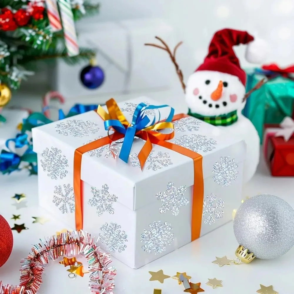Waterproof Reflective Snowflake Stickers for Christmas Decorations