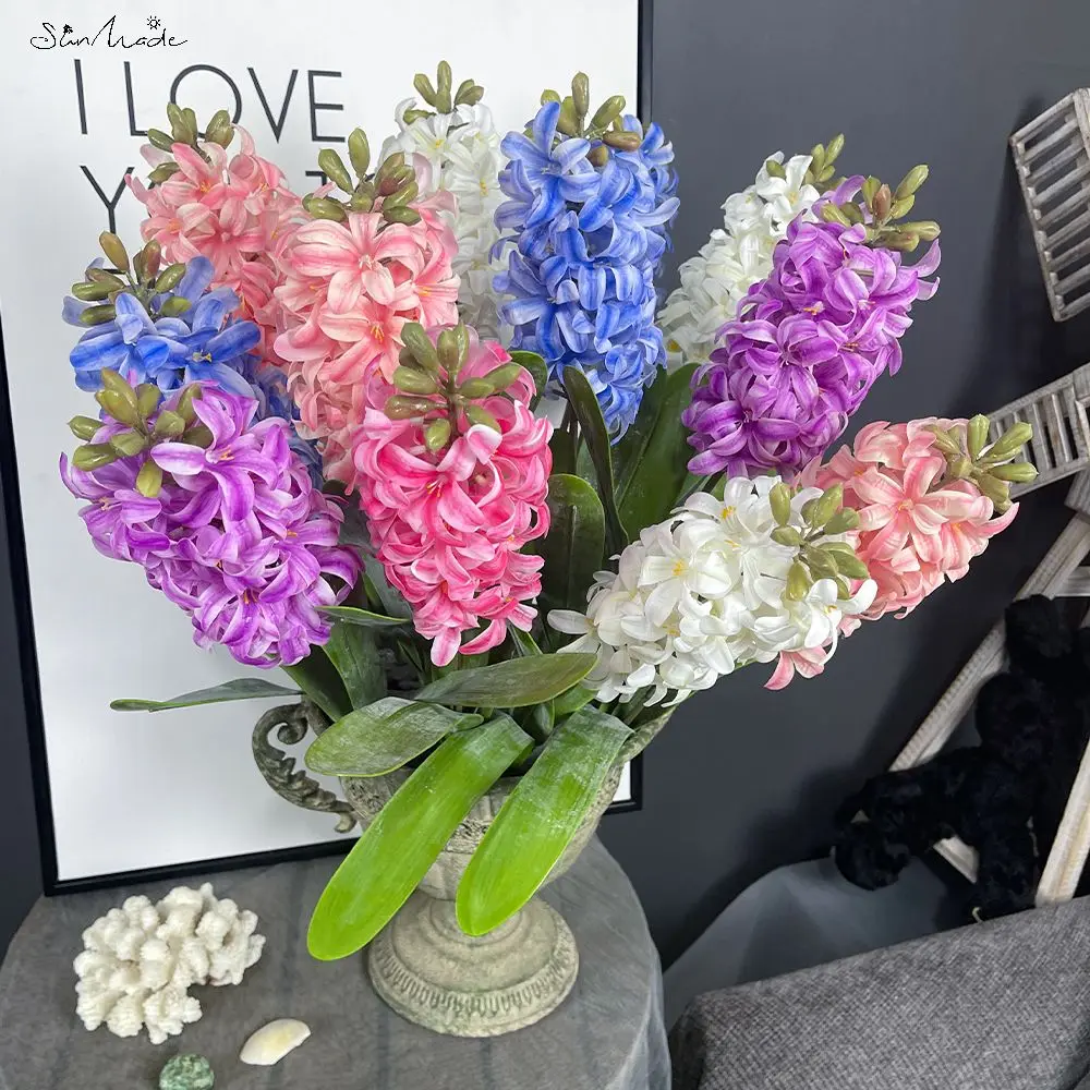 Hyacinth Artificial Flower DIY Flower Bouquet Supplies Wedding Party Decor  Home Garden Supplies Home Office Table Decoration - AliExpress