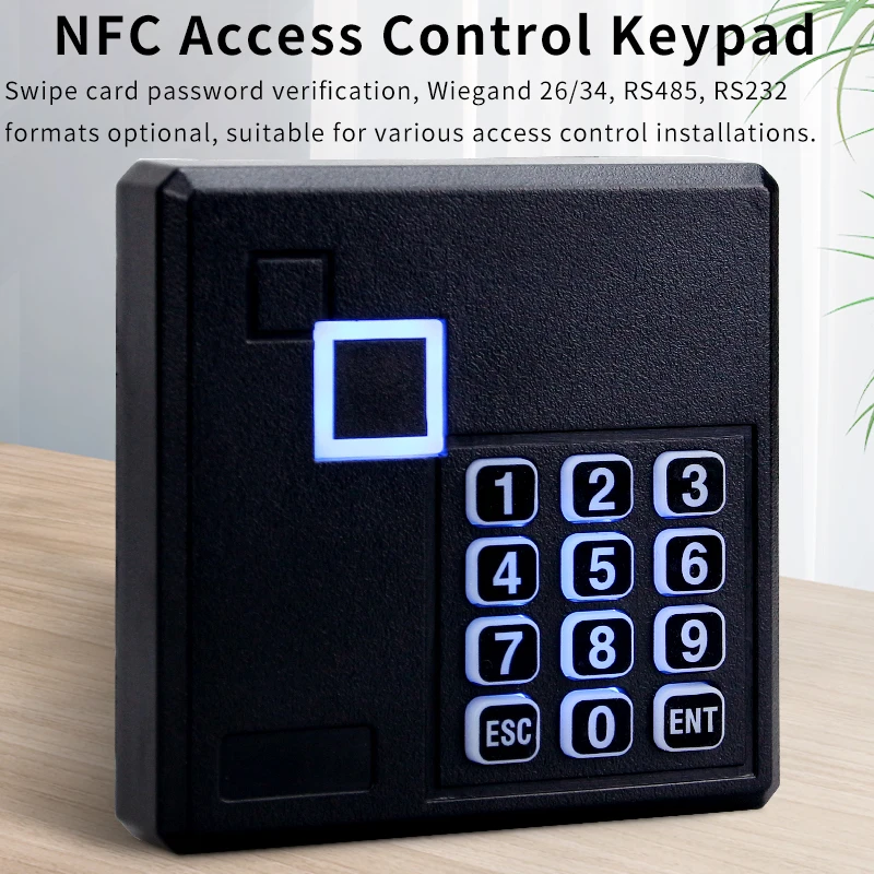 NFC Access Control Keyboard, 13.56Mhz Mifare RFID Card Reader, Wiegand26/34, RS485,RS232,TTL Format For Access Control Systems
