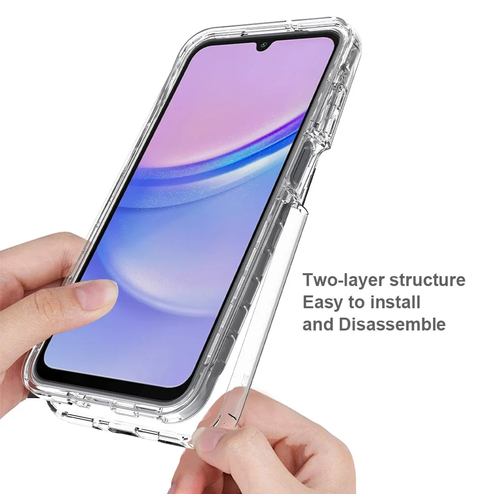 2 in 1 Transparent Armor Case - Durable Protective Back Cover