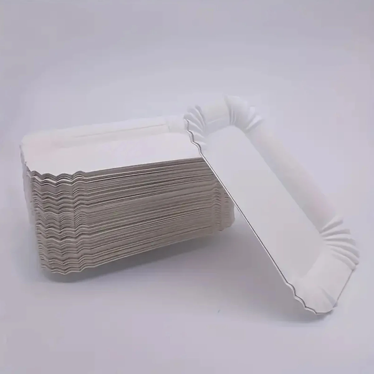 20/50pcs Rectangular Cake Tray White Paper Plate Disposable Dinner Plate Paper Cake Disposable Dinner To