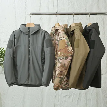 Firmranch Giacca invernale imbottita in cotone leggero Cappotto militare da uomo caldo impermeabile antivento con cappuccio Parka 1
