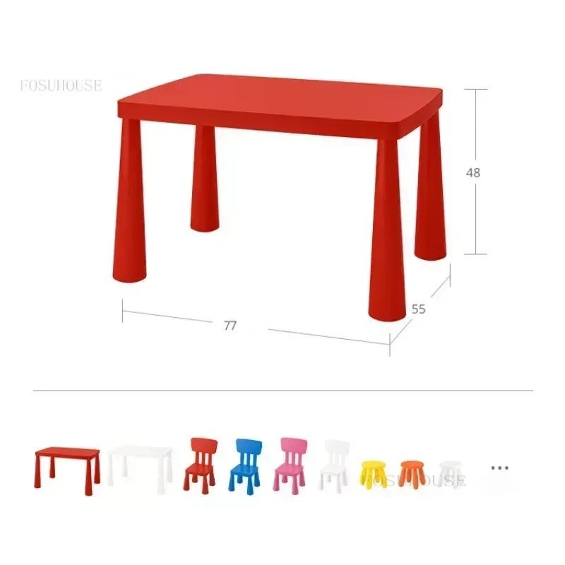 Colorful Plastic Children's Table Early Education Study Desks Building Block Tables Children's Furniture Desk and Stool Set B