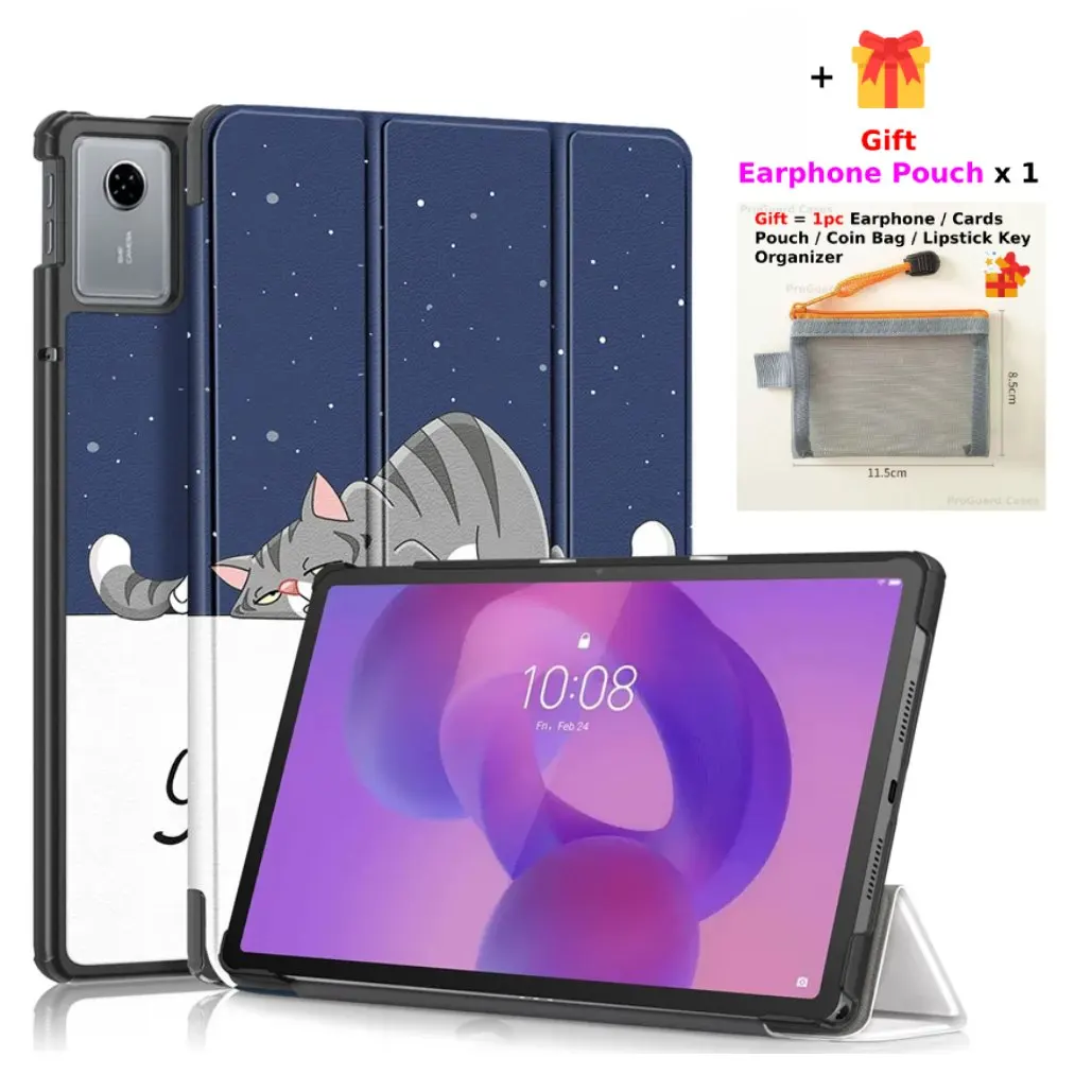 Tri-fold Stand Magnetic Wake/Sleep PU Leather Tablet Cover, 11''