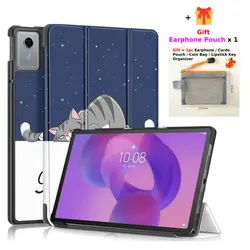 Tri - fold Stand Magnetic Wake/Sleep PU Leather Tablet Cover, 11'' for Idea Tab 11 TB336 (Goodnight Cat)
