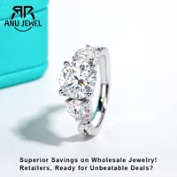 AnuJewel 4.25cttw Moissanite Infinity Engagement Rings D Color 925 Sterling Silver 3 Stone Wedding Anniversary Ring For Women 1