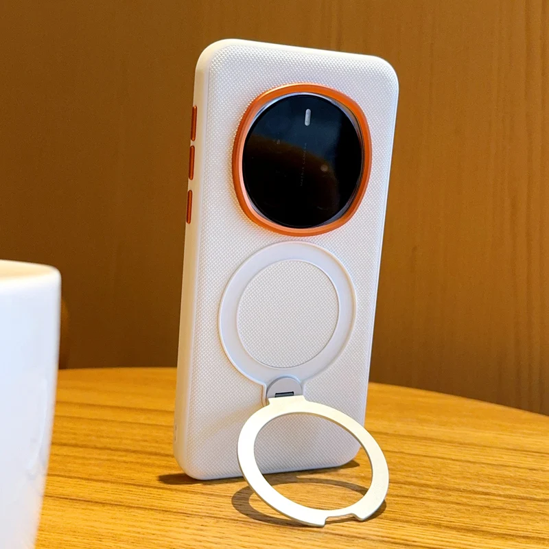 Solid Color Rotating Magnetic Stand Anti-Drop & Anti-Fingerprint Phone Case
