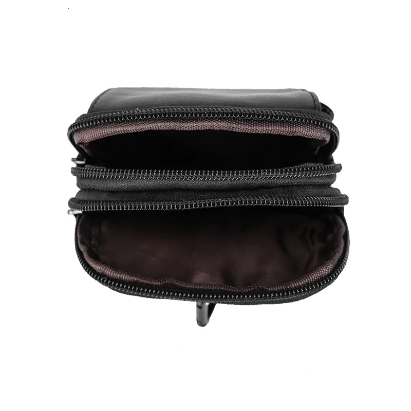 Vintage Crazy Horse Leather Fanny Waist Pack Men Genuine Leather Travel Belt Waist Bags Male Small Phone Pouch Loop Hip Bum Bag