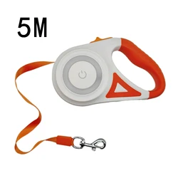 Enhanced Retractable Dog Leash with Built - in Flashlight and Ambient Light (Orange 5M)