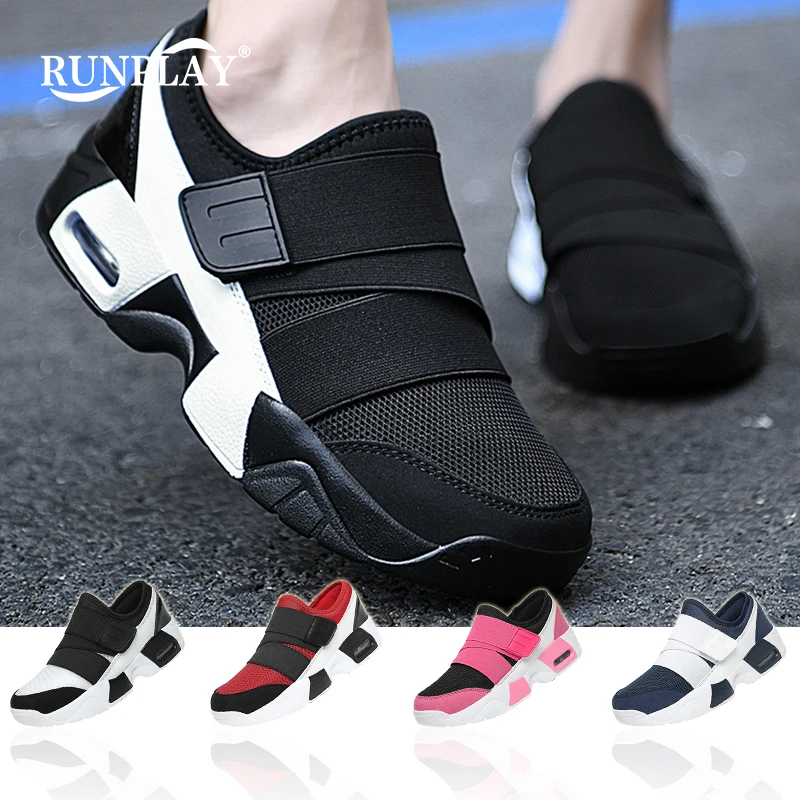 Women Tennis Shoes Breathable Hook Loop Sneakers Air Cushion Shoe Non-slip Female Height Increase Footwear Outdoor Walk Gym Shoe women sports shoes