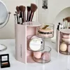 New Rotatable Makeup Organizer Compartment Dustproof Desktop Storage Box Hair Accessories Organizer Brush 4