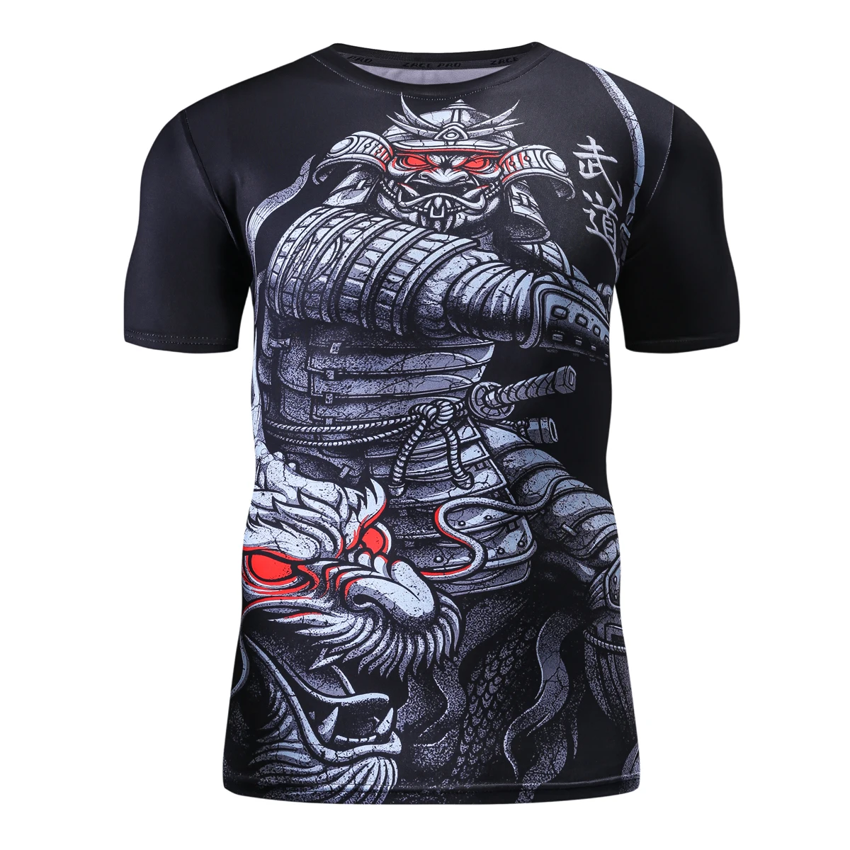 T-shirt sportiva a maniche corte da uomo Camicia a compressione con stampa di cartoni animati Manica corta di alta qualità adatta per gli sport fitness da boxe