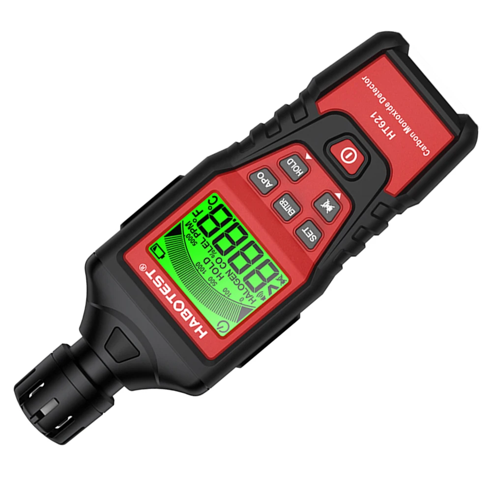 Carbon Monoxide Detector Alarm Photoelectric Sensor Professional High Precision CO Gas Tester Battery Powered Sound Light Alarm