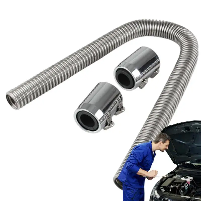 

Engine Cooling Radiator Tube Stainless Steel Soft Water Pipe 24in 36in 48in Flexible Coolant Water Hose Clamp Car