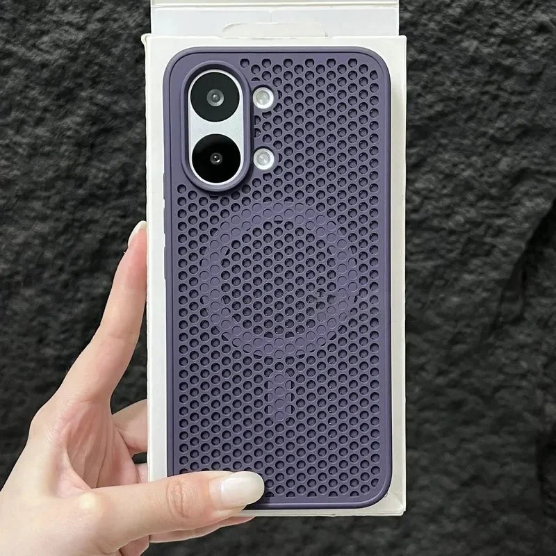 Enhanced Cooling Heat Dissipation Mesh Magnetic Case with Breathable Hard Cover