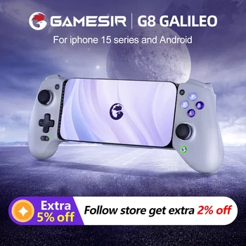 GameSir G8 갈릴레오 C 타입 게임 패드 휴대폰 컨트롤러, 홀 효과 스틱, 아이폰 15, 안드로이드 PS, 원격 플레이 클라우드 게임