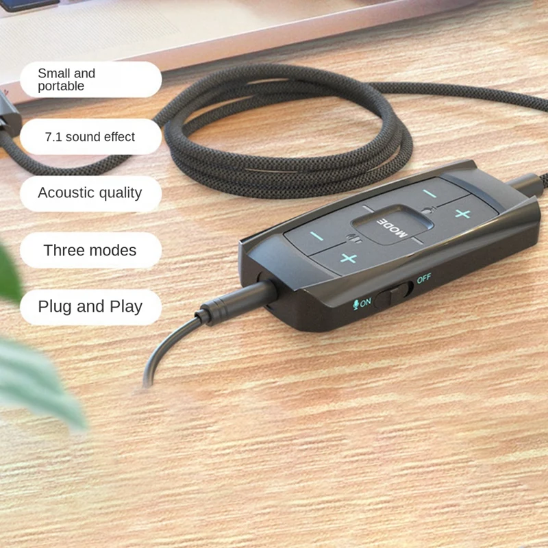 External Sound Card 7.1 Channel 3D Audio Adapter 3.5Mm Gaming Headsets Earphones Accessories For PS5 Desktop Notebook