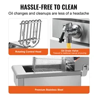 SucceBuy Friteuse commerciale Friteuse électrique de comptoir avec panier Friteuse à huile unique en acier inoxydable avec contrôle du temps et de la température 5
