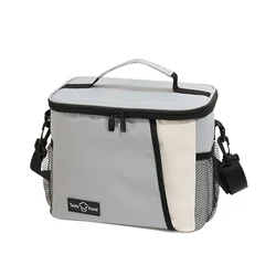 Insulated Portable Lunch Bag with Storage Compartment - Durable and Stylish (Gray lunch bag)