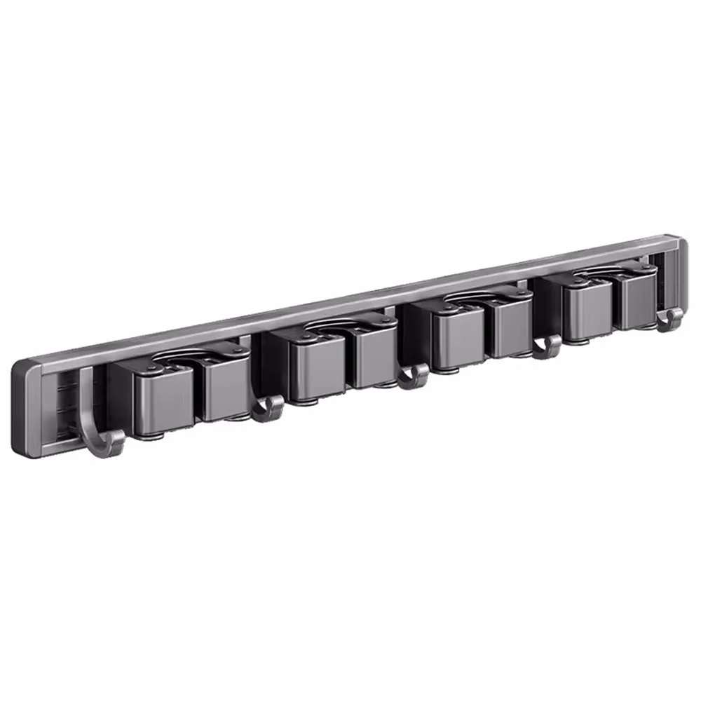1 Piece Home Decoration Hard-Fitting Bathroom Storage Rack Mop Clip Rack Artifact Mop Wall Clip Broom Mop Hook Home Accessories 5