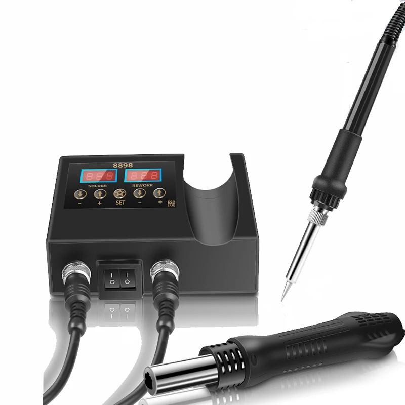 SMD Rework Soldering Station 2 in 1 Portable Soldering Iron Hot Air Gun soldering iron hot air gun soldering station soldering tool