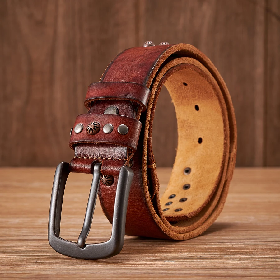 Genuine Leather Men Belt Designer Dragon V Buckle Cowboy Luxury Belts for  Men