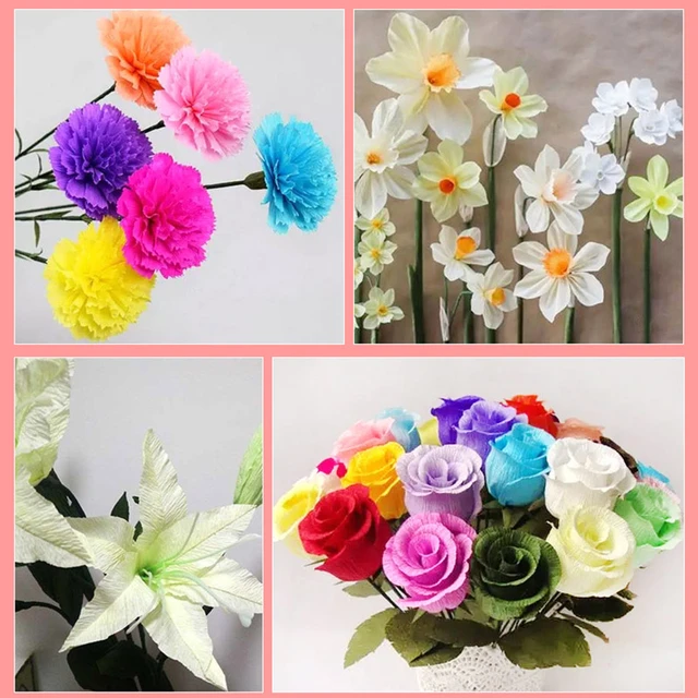 250cm Colored Crepe Paper DIY Handmade Paper Flower Rose Fo