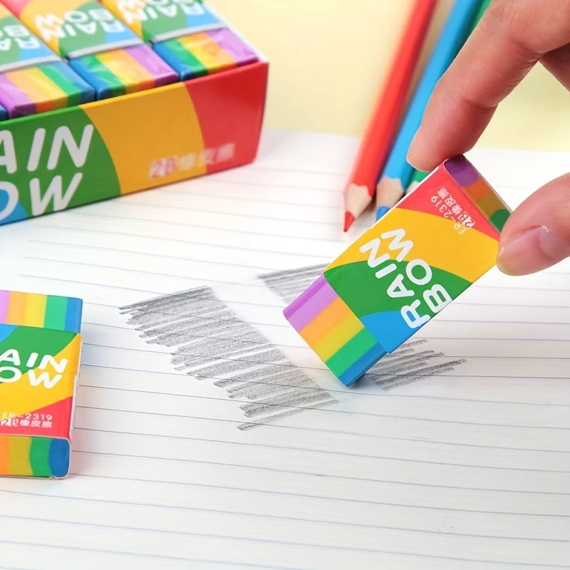 Pencil eraser 1 Pcs rainbow eraser pencil eraser stationery soft 2B suitable for office and school