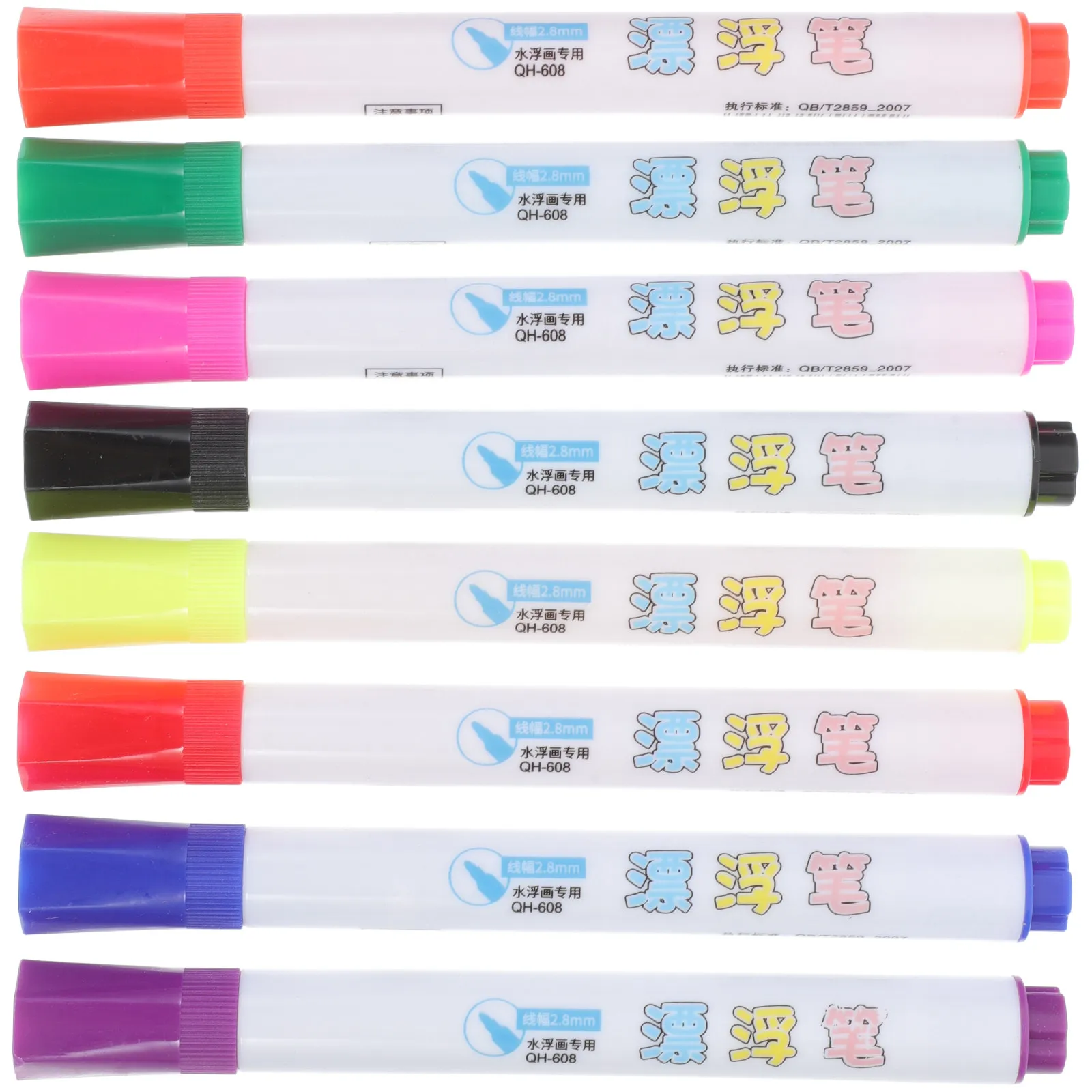 창의적인 예술 활동을 위한 8Pcs 플로팅 워터 페인팅 펜 지울 수 있는 화이트보드 마커 부드러운 쓰기 다채로운 페인트