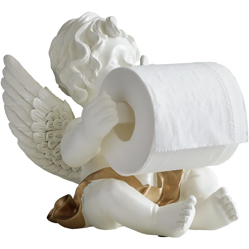 Sitting Angel Paper Towel Holder for Tabletop, Bathroom, Toilet Paper Roll Holder Tissue Roll Dispenser