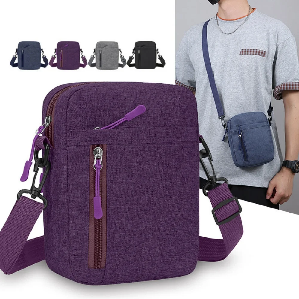 Messenger Sling Bags For Men Casual Small Zipper Crossbody Pouch Simple Small Crossbody Shoulder Bag Sports Crossbody Bags